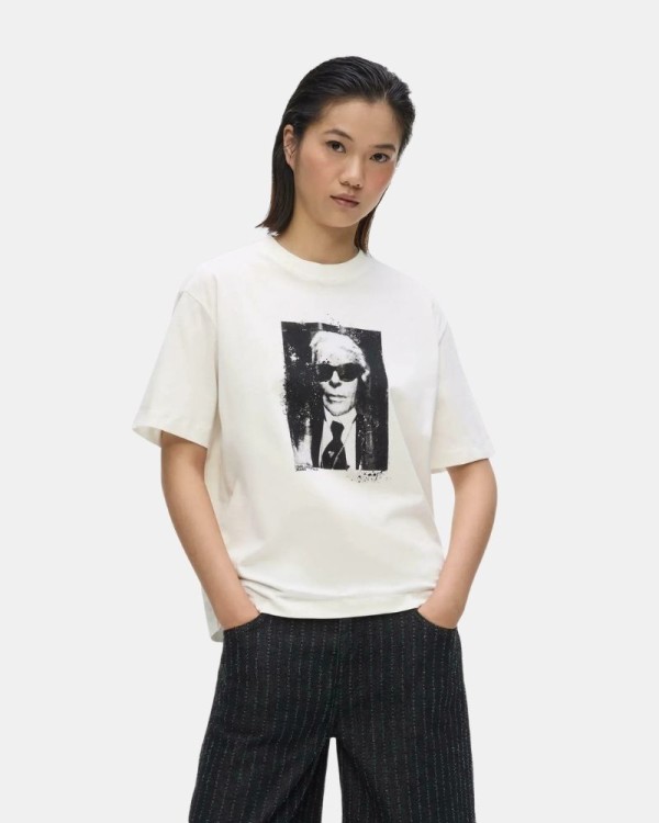 Camisetas Manga corta Mujer Karl Lagerfeld Blanco B3W17046