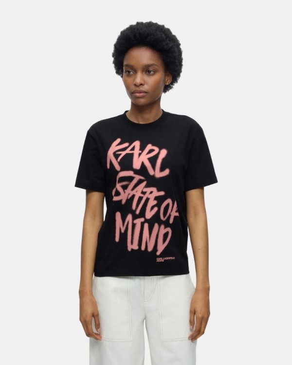 Camisetas Manga corta Mujer Karl Lagerfeld Negro B3W17019