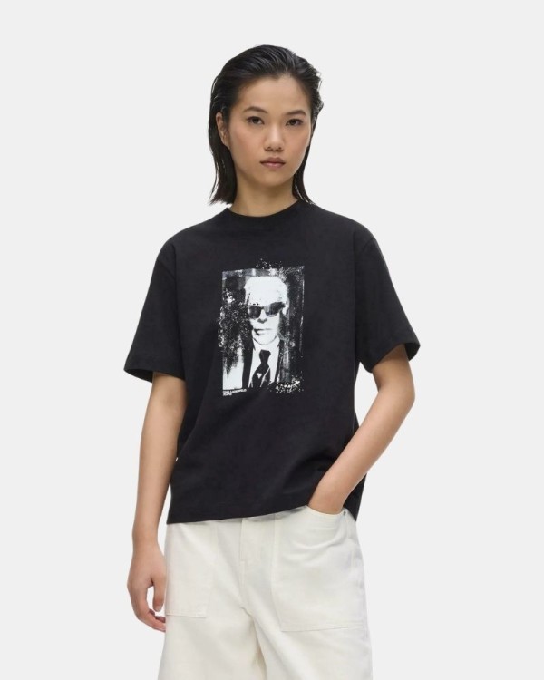 Camisetas Manga corta Mujer Karl Lagerfeld Negro B3W17046