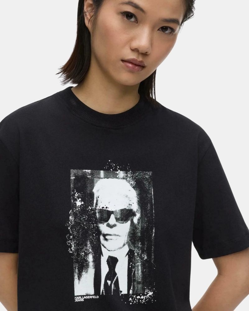 Camisetas Manga corta Mujer Karl Lagerfeld Negro B3W17046