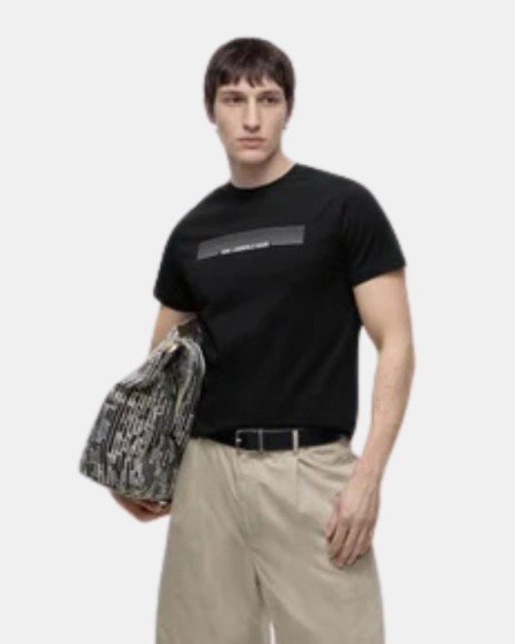 Camisetas Manga corta Hombre Karl Lagerfeld Negro B3M17001