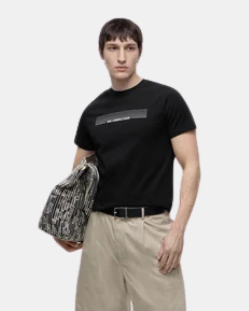 Camisetas Manga corta Hombre Karl Lagerfeld Negro B3M17001