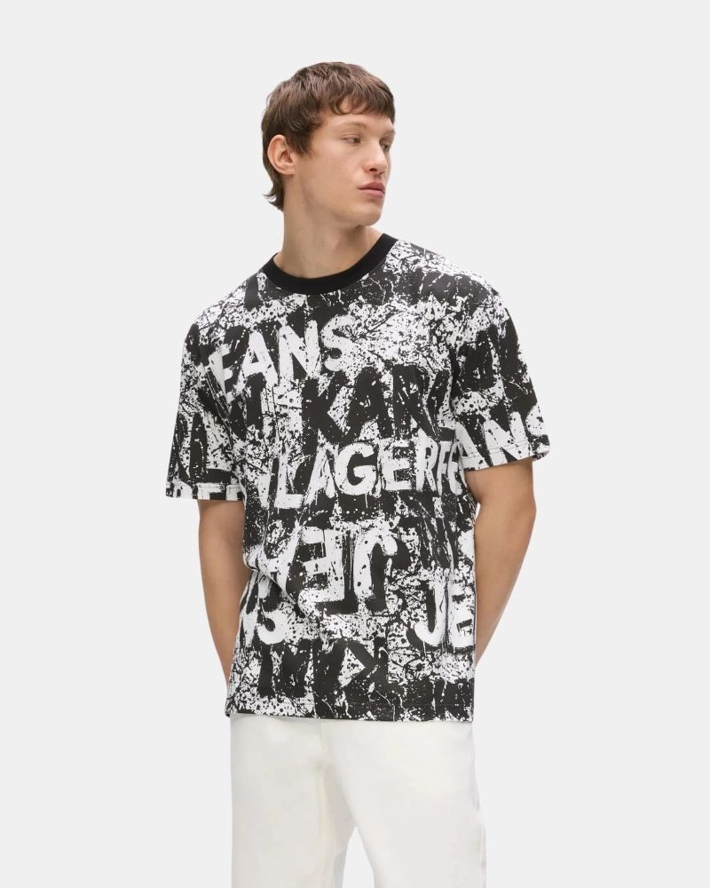 Camisetas Manga corta Hombre Karl Lagerfeld Negro B3M17033