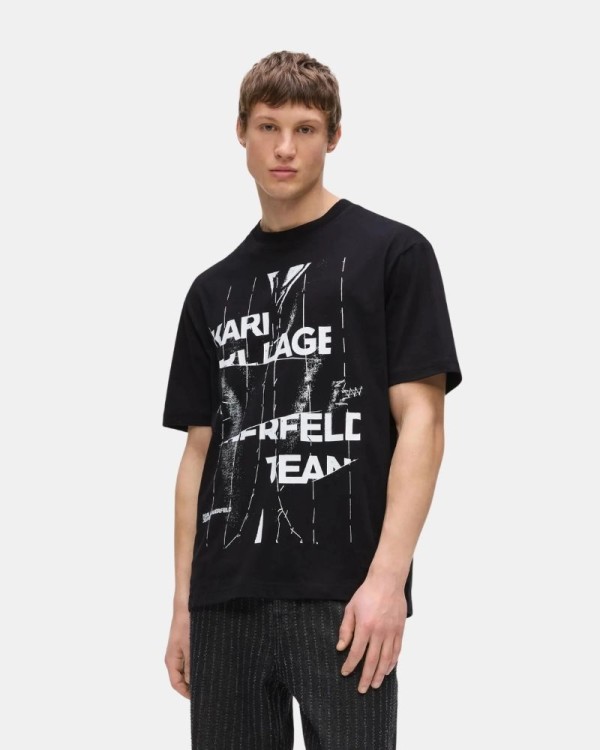 Camisetas Manga corta Hombre Karl Lagerfeld Negro B3M17034