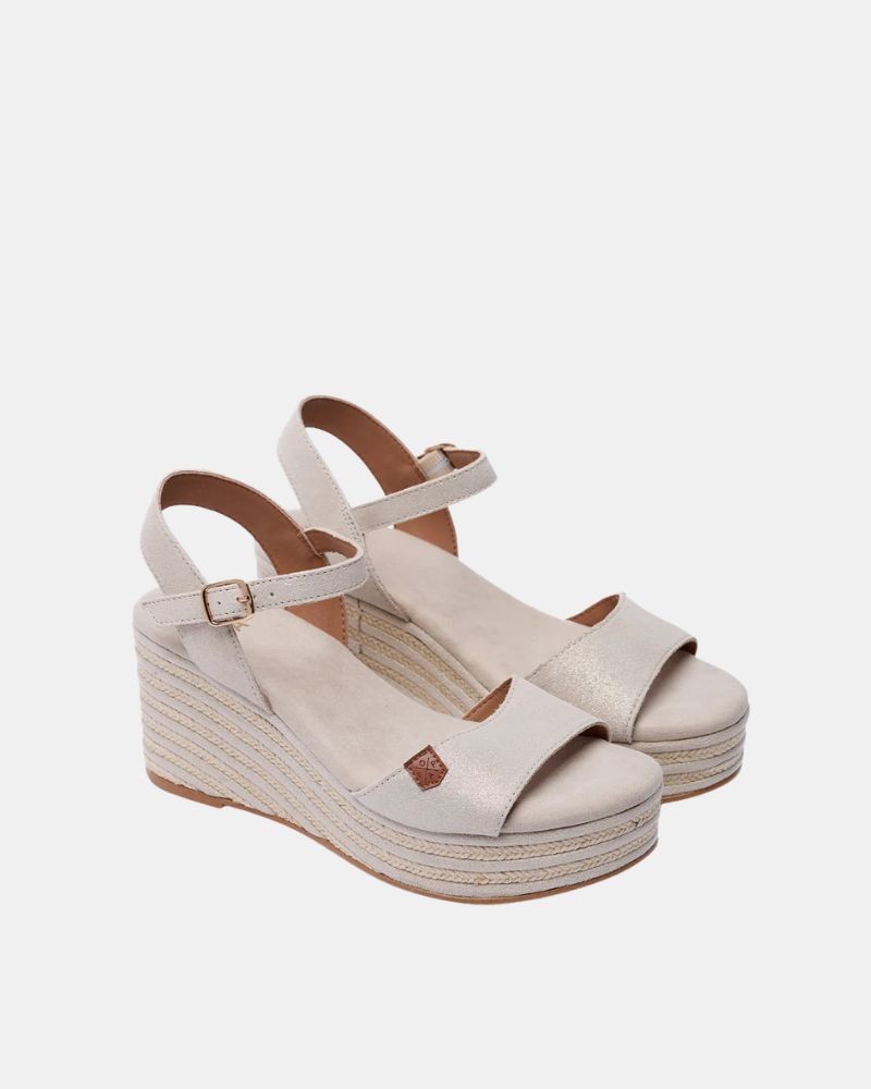 Sandalias Abiertas Alpargatas Mujer  Oro CB41101 071 ARENAL BOREAL