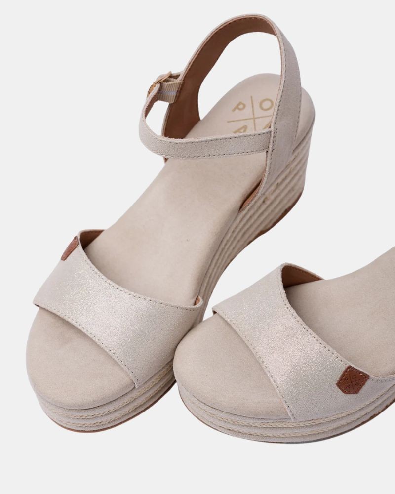 Sandalias Abiertas Alpargatas Mujer  Oro CB41101 071 ARENAL BOREAL