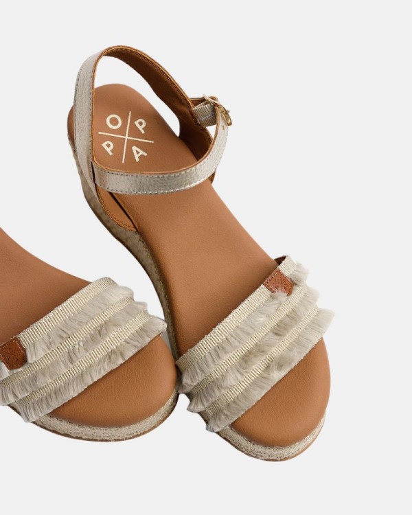 Sandalias Abiertas Mujer  Oro CB40901 071 ARAMBOL FLECOS