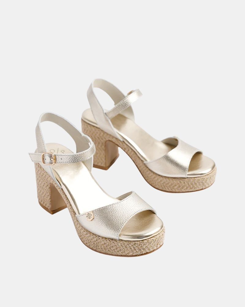 Sandalias Fiesta Abiertas Mujer  Oro CT51201 071 DAIRA LAMINADO