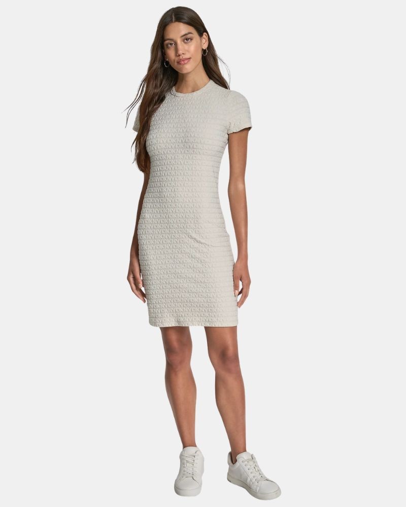 Vestidos  Manga corta Mujer DKNY Beige DJ6D9168