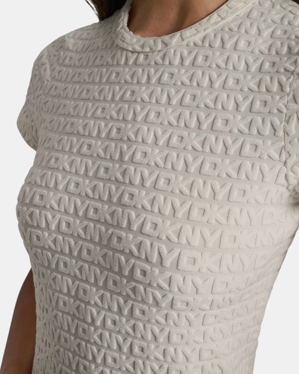 Vestidos  Manga corta Mujer DKNY Beige DJ6D9168