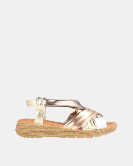 Sandalias Abiertas Mujer MARILA Oro TAMPI