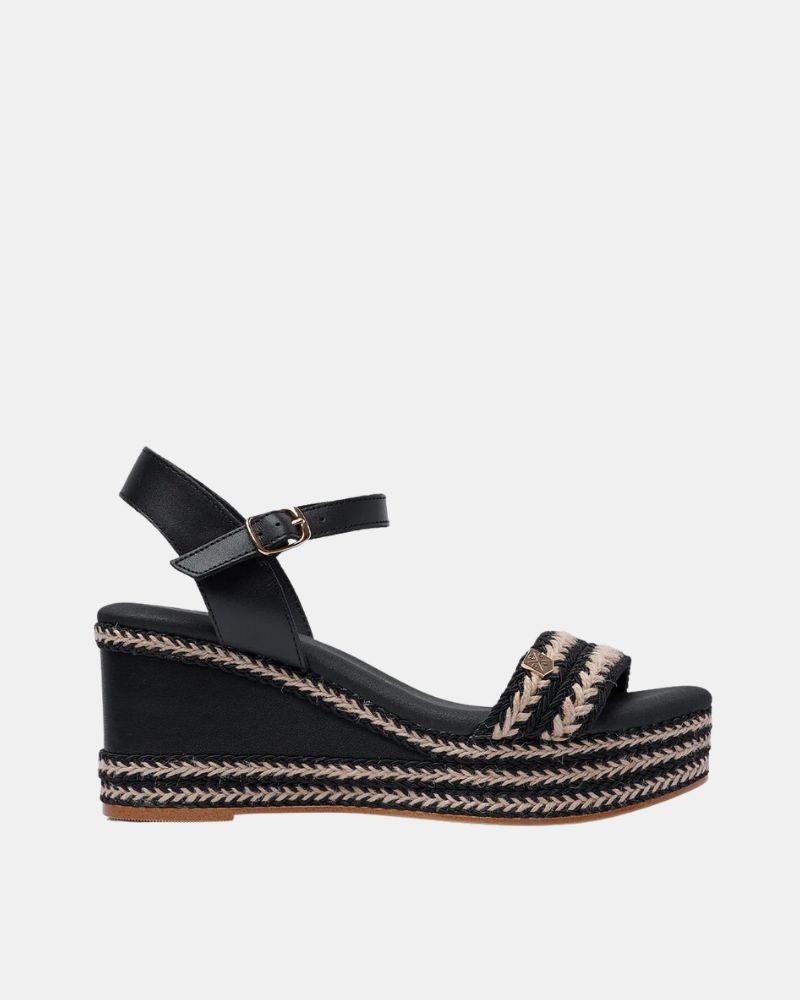 Sandalias Abiertas Rafia Mujer  Negro CB41001 071 ARAMBOL GALLERY