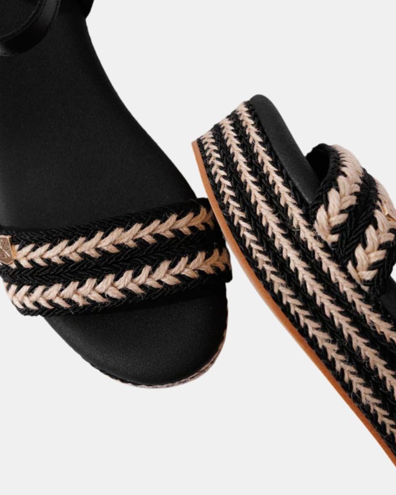 Sandalias Abiertas Rafia Mujer  Negro CB41001 071 ARAMBOL GALLERY