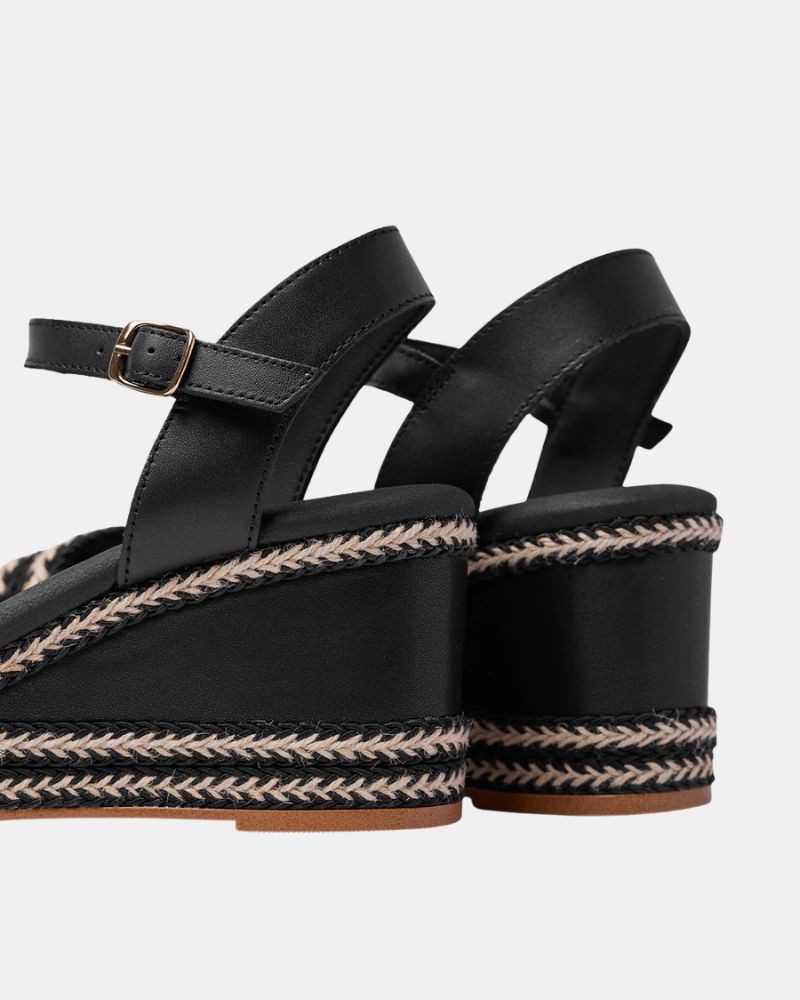 Sandalias Abiertas Rafia Mujer  Negro CB41001 071 ARAMBOL GALLERY