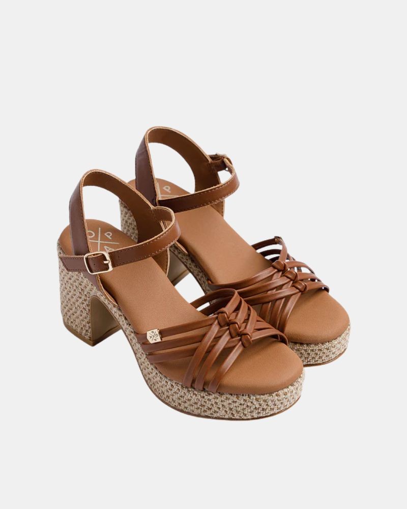 Sandalias Abiertas Rafia Mujer  Marrón CT51802 071 VALVAS NAPA