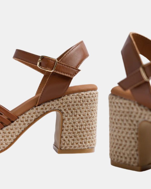 Sandalias Abiertas Rafia Mujer  Marrón CT51802 071 VALVAS NAPA