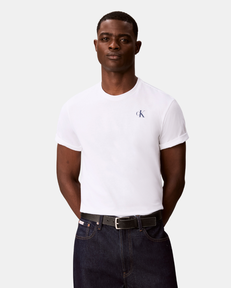 Camisetas de manga curta para homem CALVIN KLEIN Branco LV04RH815GYAF