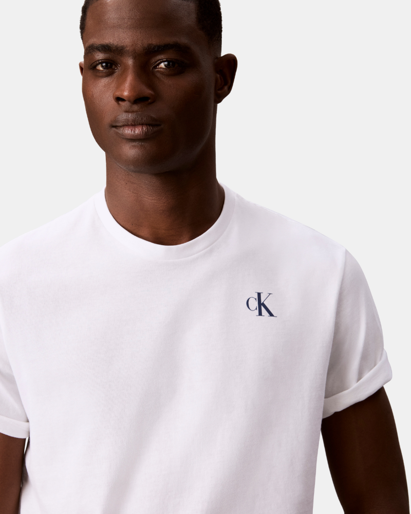 Camisetas de manga curta para homem CALVIN KLEIN Branco LV04RH815GYAF
