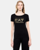 Camisetas de manga curta para mulher EA7 pretas 7W001444 AF10373