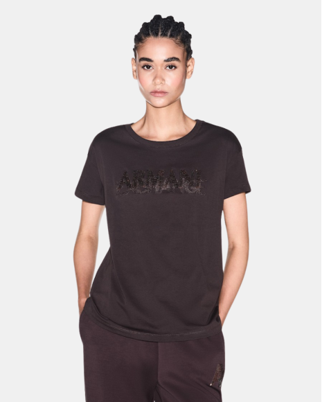 Camisetas de manga curta para mulher ARMANI EXCHANGE Castanho XW002778 AF10356