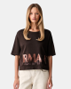 Camisetas de manga curta para mulher ARMANI EXCHANGE Castanho XW002779 AF10356