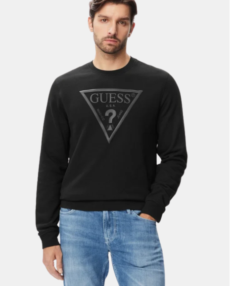 Camisola de manga comprida masculina preta M6YQ37 K4103