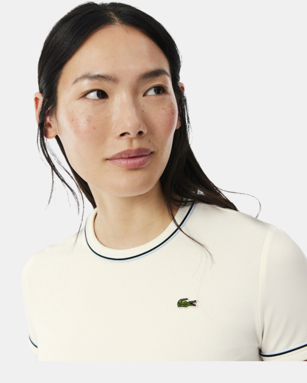 Camisetas de manga curta para mulher LACOSTE Bege TF5289