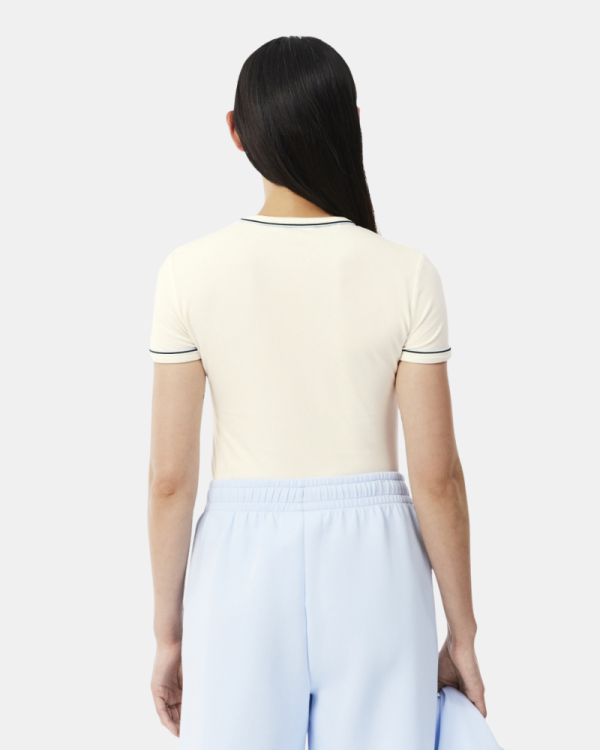 Camisetas de manga curta para mulher LACOSTE Bege TF5289