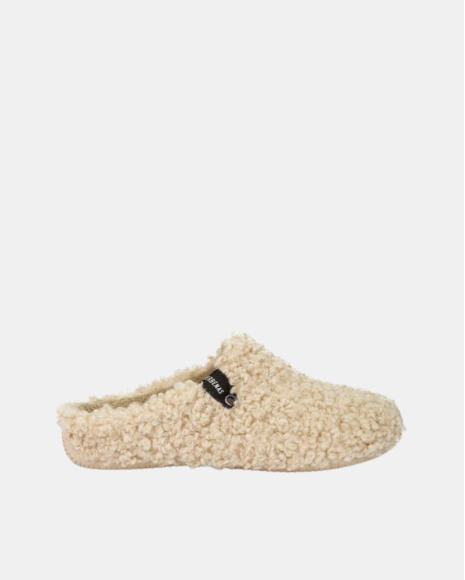 Zapatillas de casa Mujer Verbenas Beige YORK CURLY