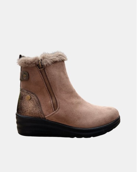 Botines De pelo Bajos Mujer Amarpies Taupe 31052