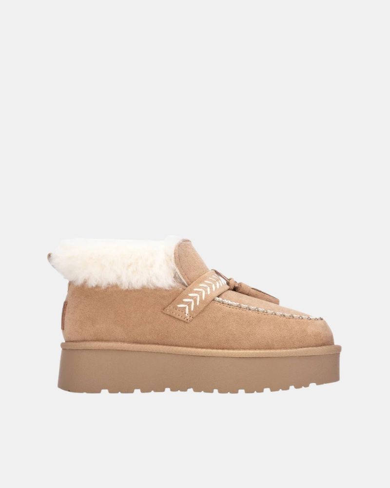 Botines De pelo Bajos Australianas Mujer XTI Beige 146065