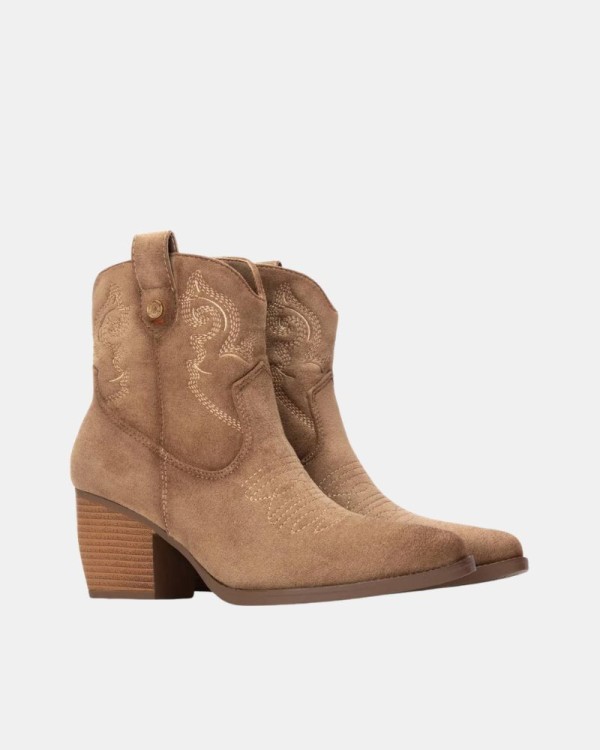 Botines Cowboy Bajos Mujer REFRESH Beige 173014