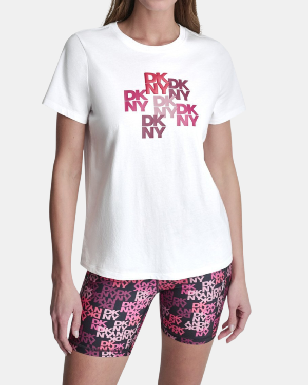 Camisetas de manga curta para mulher DKNY brancas DP6T1760