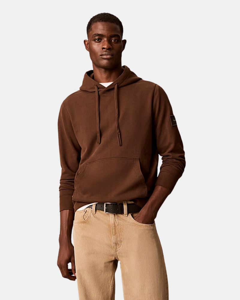 Hoodies para Homem CALVIN KLEIN Castanho LV04RJ201GWFM
