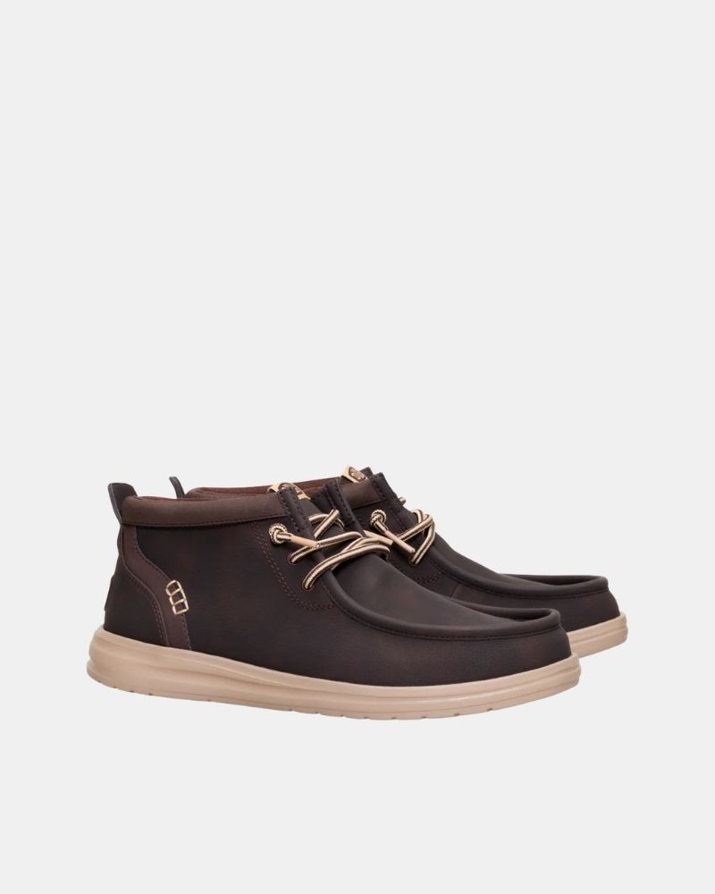 Botins baixos para homem HEY DUDE castanho 42051 WALLY MID CLASSIC