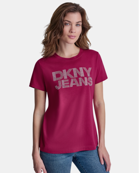 Camisetas de manga curta para mulher DKNY vermelhas DJ6T1792