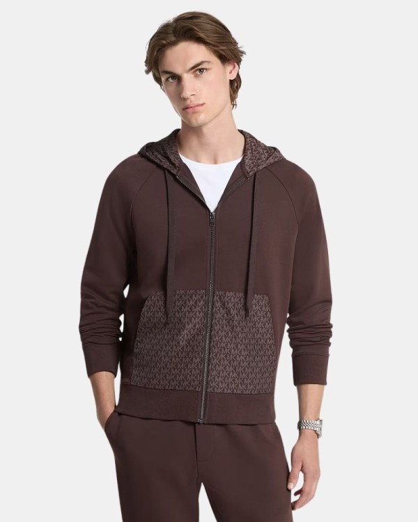 Camisolas com capuz para homem MICHAEL KORS castanho CF552Q55MF com fecho integral