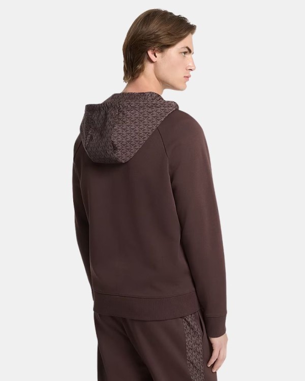 Camisolas com capuz para homem MICHAEL KORS castanho CF552Q55MF com fecho integral