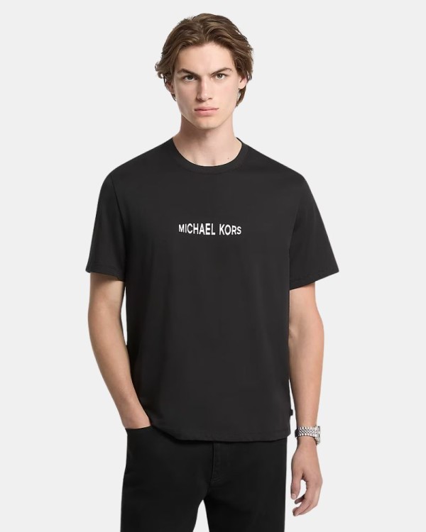 T-shirts de manga curta para homem MICHAEL KORS Preto CF6535WFV4 STACK GRT