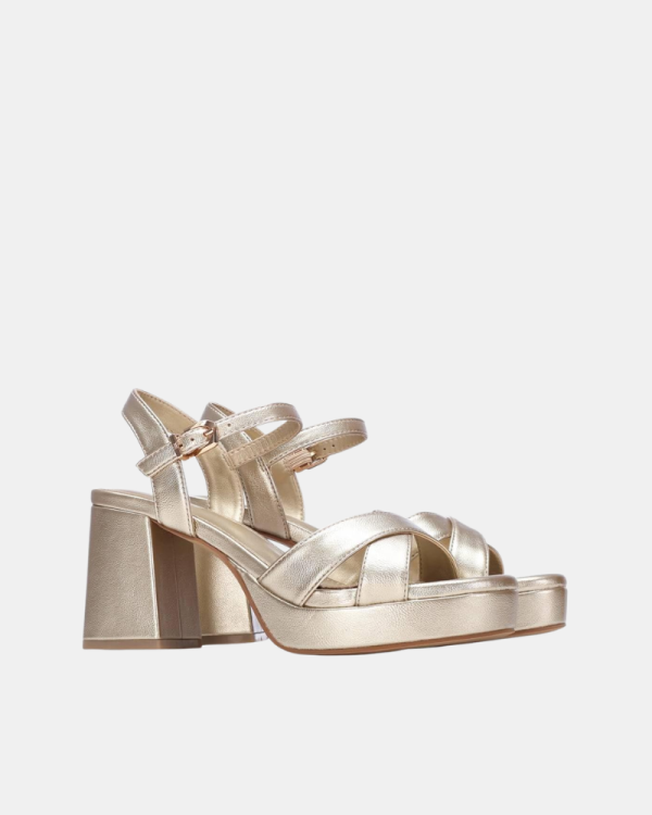 Sandalias Fiesta Abiertas Mujer XTI Oro 145288