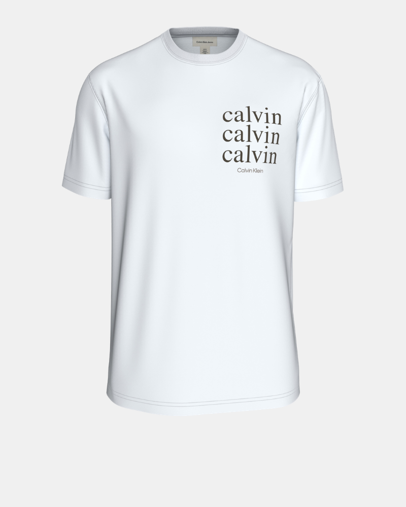 Camisetas de manga curta para homem CALVIN KLEIN Branco LV04RJ816GYAF