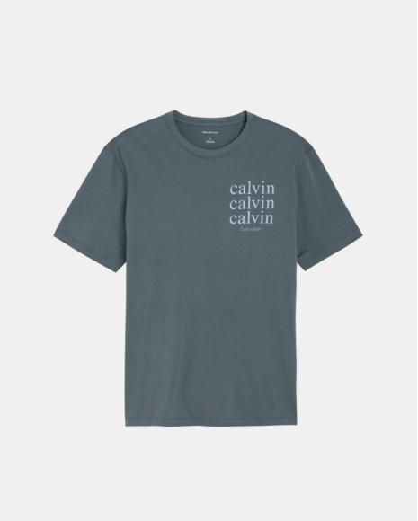 Camisetas de manga curta para homem CALVIN KLEIN Azul LV04RJ816GCKP