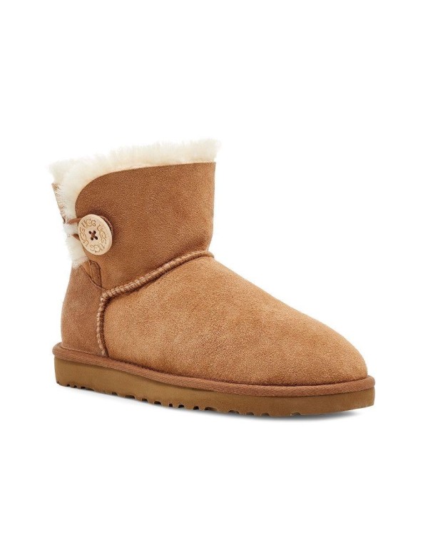 UGG Australia 1016422 MINI BAILEY BUTTON Botas de Pele Mulher Castanho