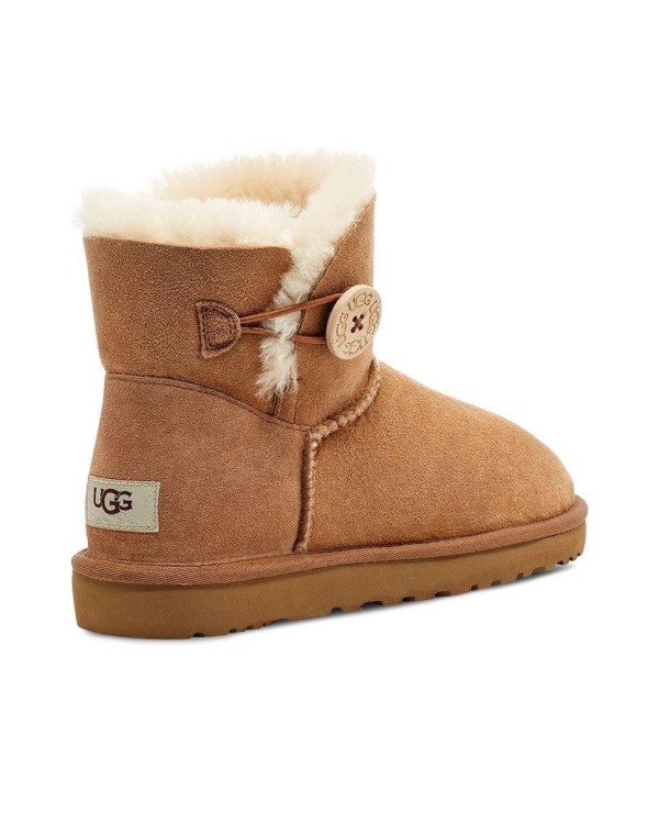 UGG Australia 1016422 MINI BAILEY BUTTON Botas de Pele Mulher Castanho