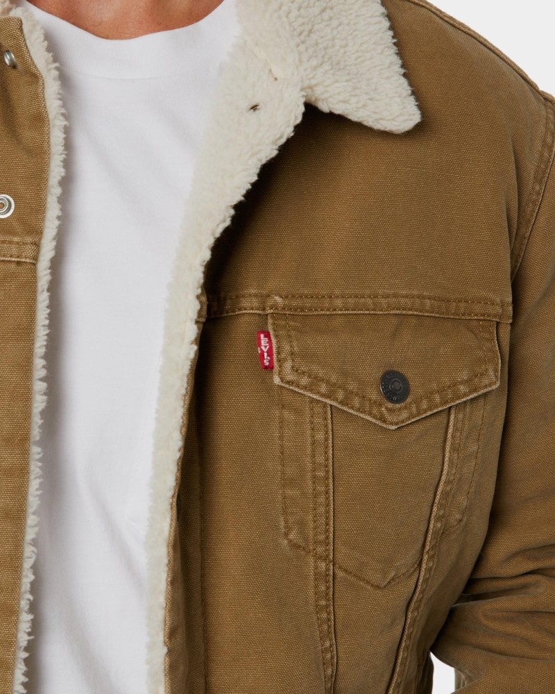 LEVIS 16365 0158 TYPE 3 SHERPA TRUCKER Abrigos Manga larga Cazadora Hombre Marrón