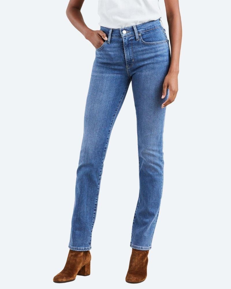 LEVIS 18883 0182 HIGH RISE STRAIGHT Calças de Ganga Longas Mulher Azul