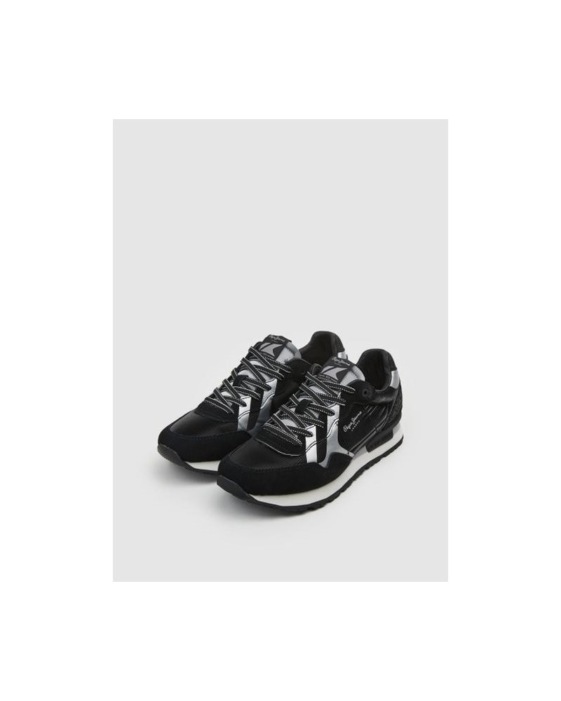 PEPE JEANS PLS31387 BRITT PRINT SQUARE W Zapatillas Bajas Mujer Negro