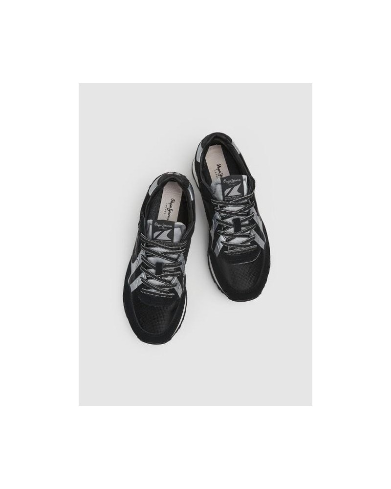PEPE JEANS PLS31387 BRITT PRINT SQUARE W Zapatillas Bajas Mujer Negro