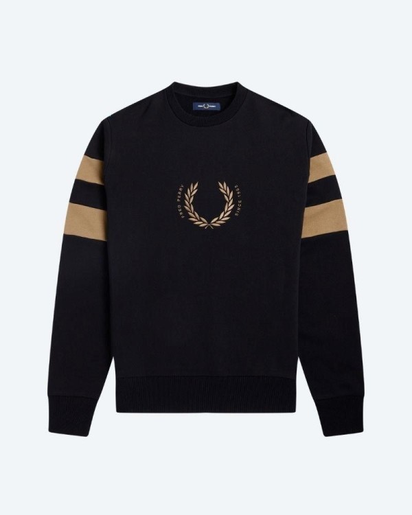 FRED PERRY 9550 Sudaderas Manga larga Sin capucha Hombre Negro