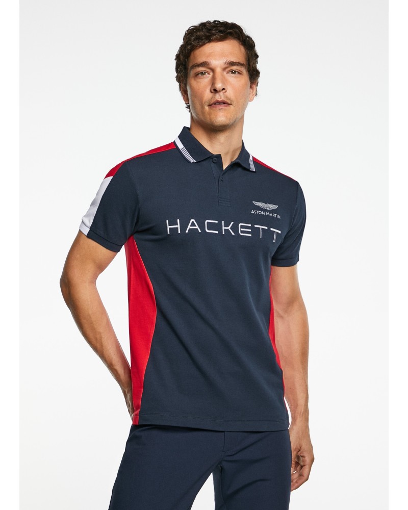 HACKETT HM563037 AMR MULTI SS Camisetas Manga corta Polos Hombre Azul